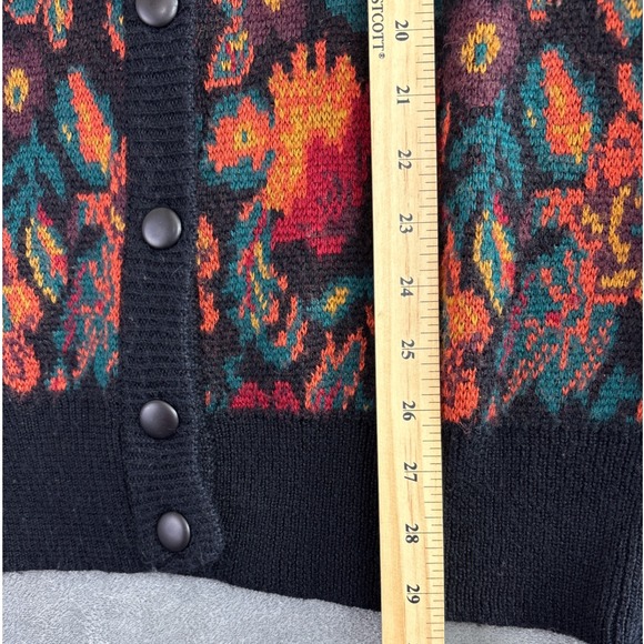 Vintage Doncaster Womens M Floral Knit Button Up Cardigan Sweater Colorful 80s‎ - Picture 8 of 9